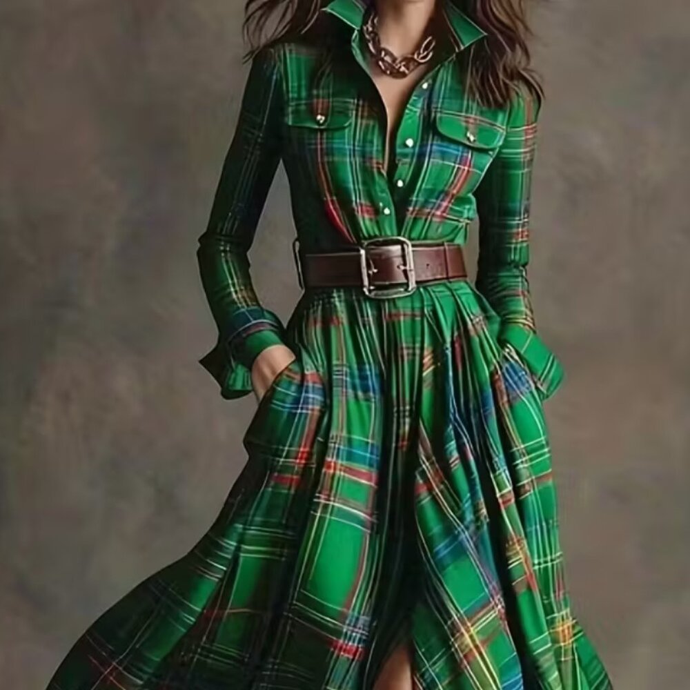 Long Western Style Shirt Dress